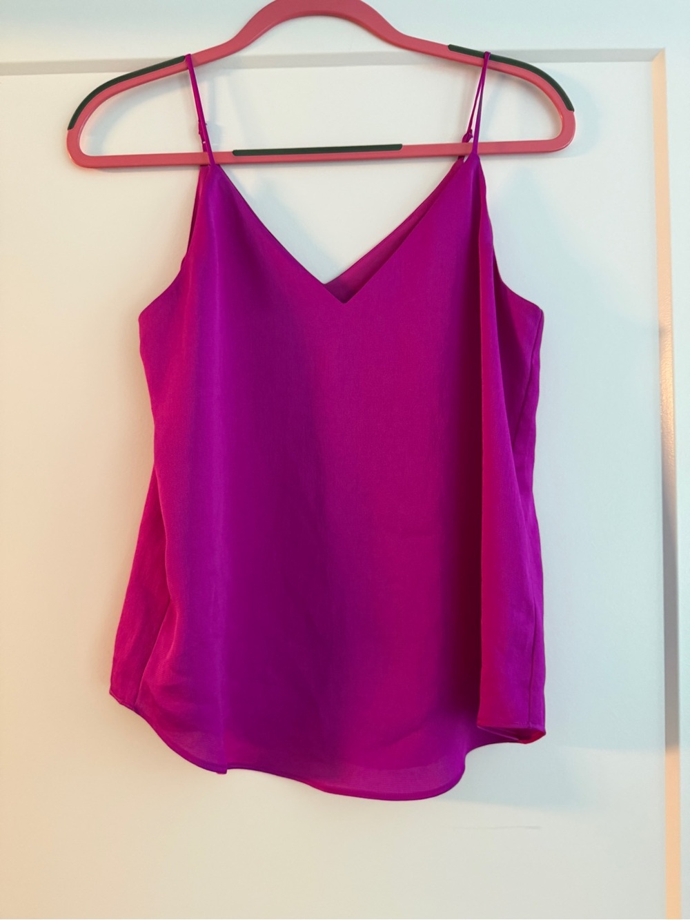 Express V-Neck Satin Camisole - Fuchsia